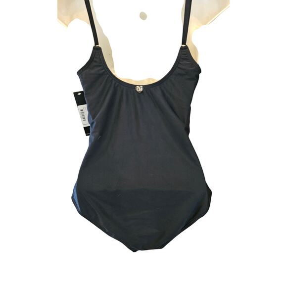 NWT Catherine Malandrino Women's v neck front Ruffle One Piece Swim Suit Small - Picture 5 of 9